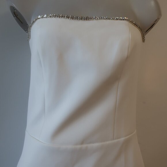 NWI Womens Generation Love Joelle Crystal White Strapless Mini Dress 10 - Picture 5 of 15